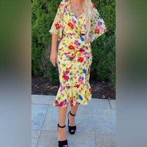 SALONI Multicolor Floral Pencil Skirt